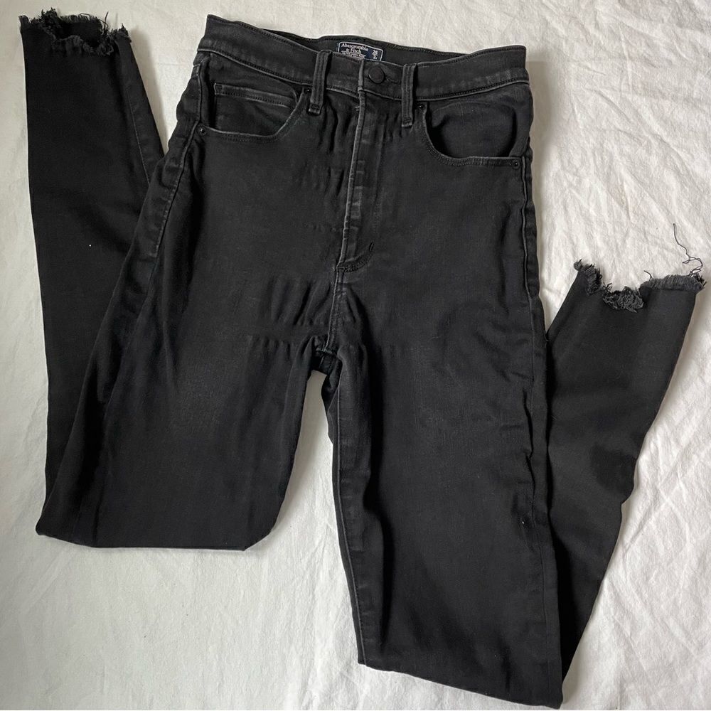 Abercrombie and Fitch High Waisted Black Mom Jeans